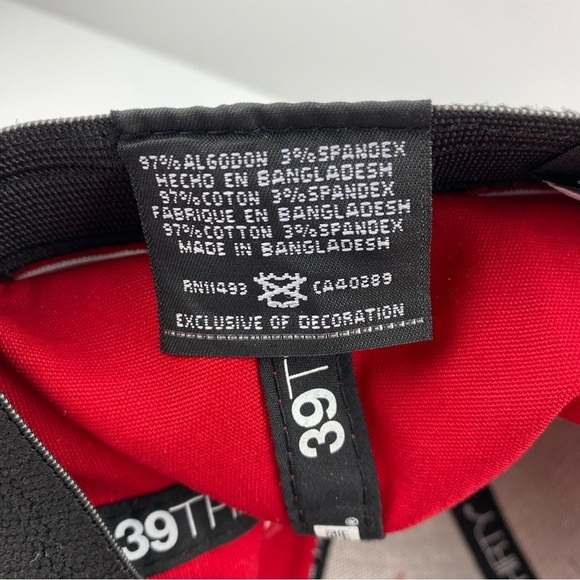 New Era 39Thirty Red X Hat Med/Large Stretch Fit Cotton Spandex Ballcap - Picture 10 of 10